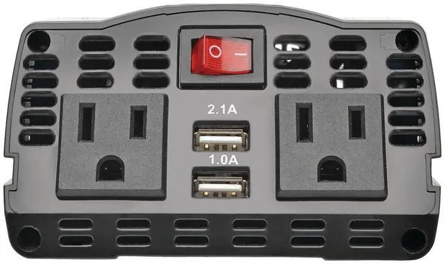 Alt view image 20 of 20 - Tripp Lite 375 Watts Car Power Inverter 2 Outlets 2-Port USB Charging AC to DC (PV375)