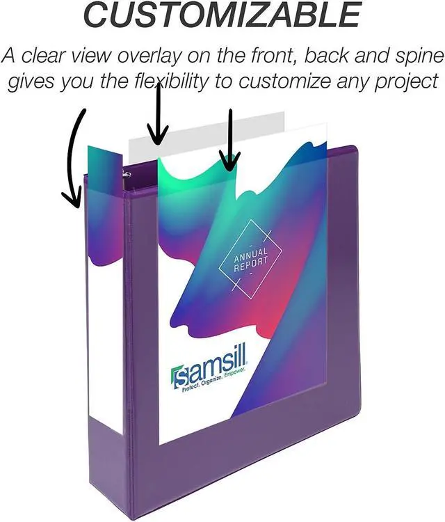 Alt view image 9 of 10 - Samsill Durable 2 Inch View D-Ring Binder Fashion Assortment 4 Pack MP46469