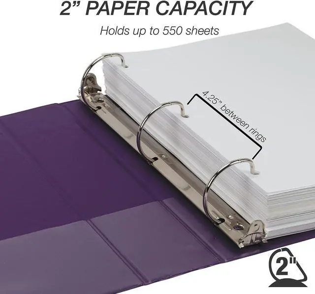 Alt view image 6 of 10 - Samsill Durable 2 Inch View D-Ring Binder Fashion Assortment 4 Pack MP46469