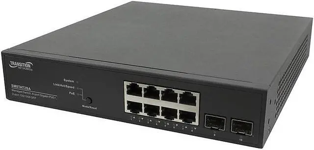 Alt view image 8 of 9 - TRANSITION NETWORKS SM8TAT2SA-NA SMART MANAGED POE+ SWITCH8PORT