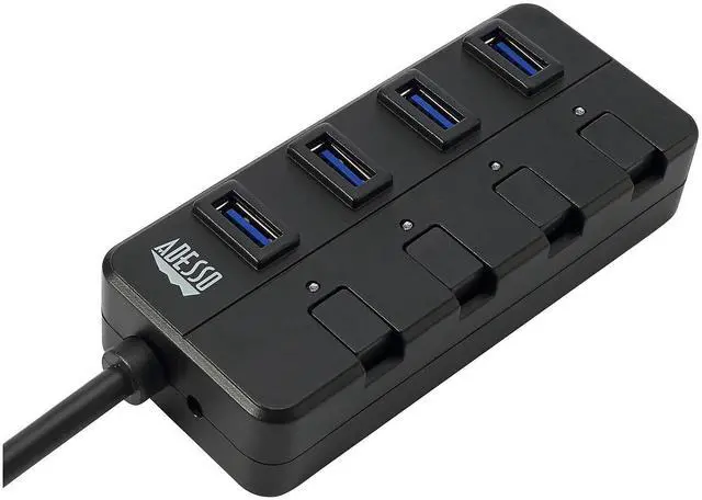 Alt view image 16 of 20 - Adesso AUH-3040 4 Port USB 3.0 Hub with Individual Power Switch
