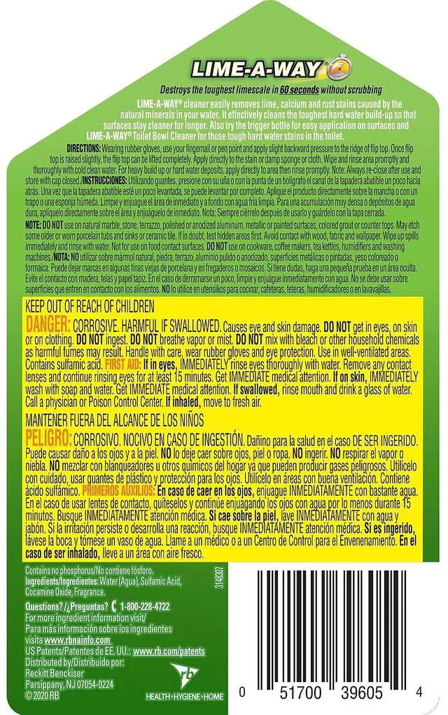 Alt view image 7 of 7 - LIME-A-WAY Lime Calcium & Rust Remover 28oz Bottle 87000CT