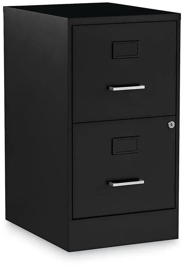 Alt view image 5 of 11 - Alera Soho Vert 2-Drawer File Cabinet, Blk, 14" x 18" x 24.1", EA (ALESVF1824BL)