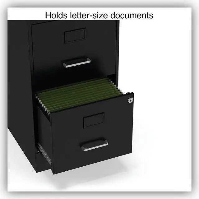 Alt view image 7 of 11 - Alera Soho Vert 2-Drawer File Cabinet, Blk, 14" x 18" x 24.1", EA (ALESVF1824BL)