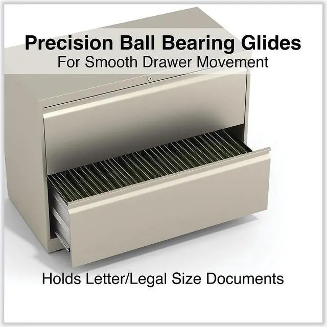 Alt view image 3 of 7 - Alera 2-Drawer Lateral File Cabinet; Putty Letter and Legal (773946) HLF3629PY