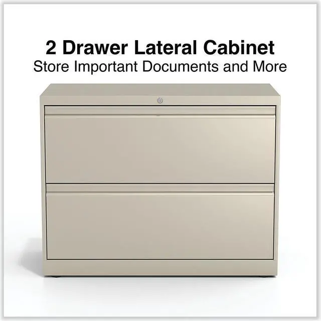 Alt view image 2 of 7 - Alera 2-Drawer Lateral File Cabinet; Putty Letter and Legal (773946) HLF3629PY