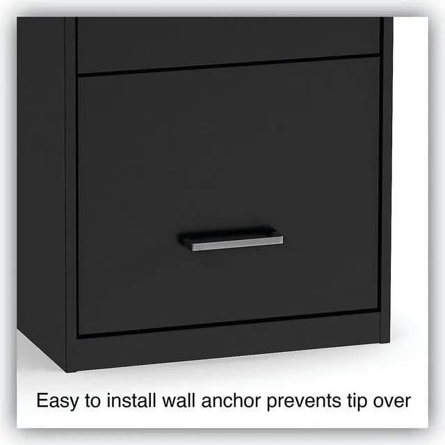 Alt view image 7 of 9 - Alera Soho Vert 3-Drawer File Cabinet, Blk, 14" x 18" x 34.9", EA (ALESVF1835BL)
