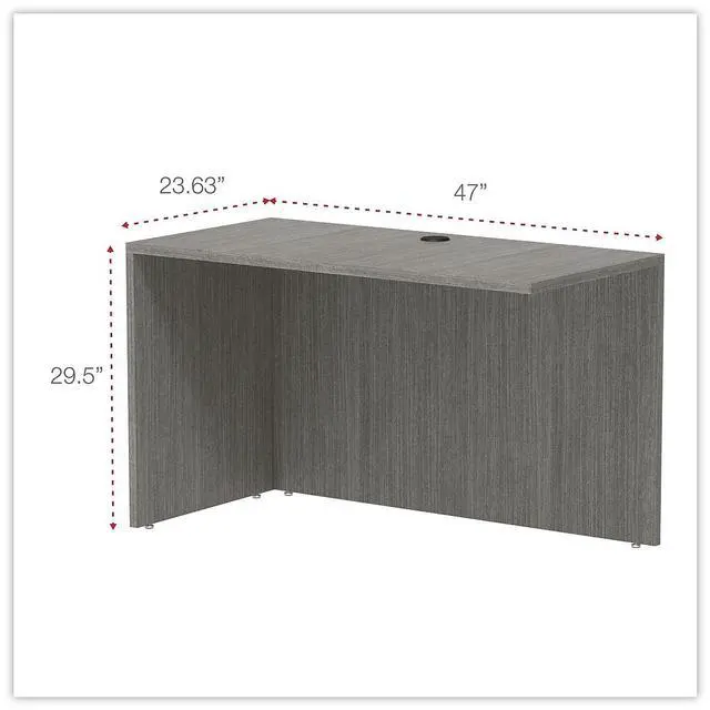 Alt view image 3 of 15 - Alera Valencia Series Reversible Return/Bridge Shell, 47.25w x 23.63d x 29.5h, Gray