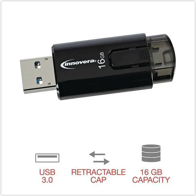 Alt view image 18 of 20 - Innovera USB 3.0 Flash Drive 16 GB 3/Pack 82316