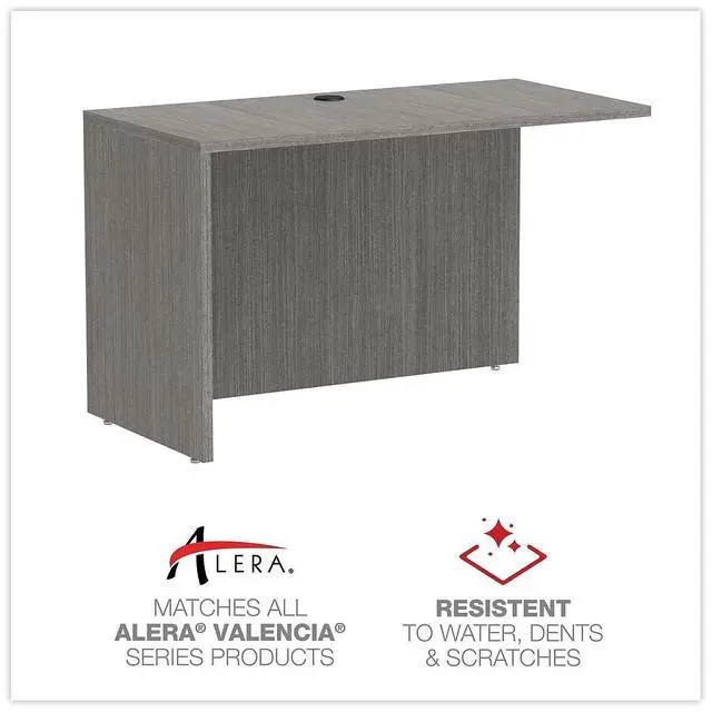Alt view image 5 of 15 - Alera Valencia Series Reversible Return/Bridge Shell, 47.25w x 23.63d x 29.5h, Gray