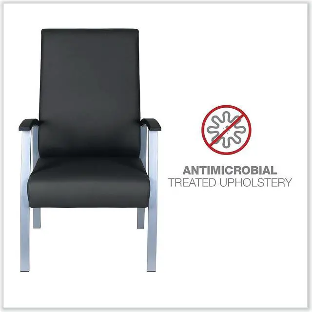 Alt view image 15 of 16 - Alera metaLounge Series High-Back Guest Chair 21.85" x 23.62" x 17.71" Black ML2419