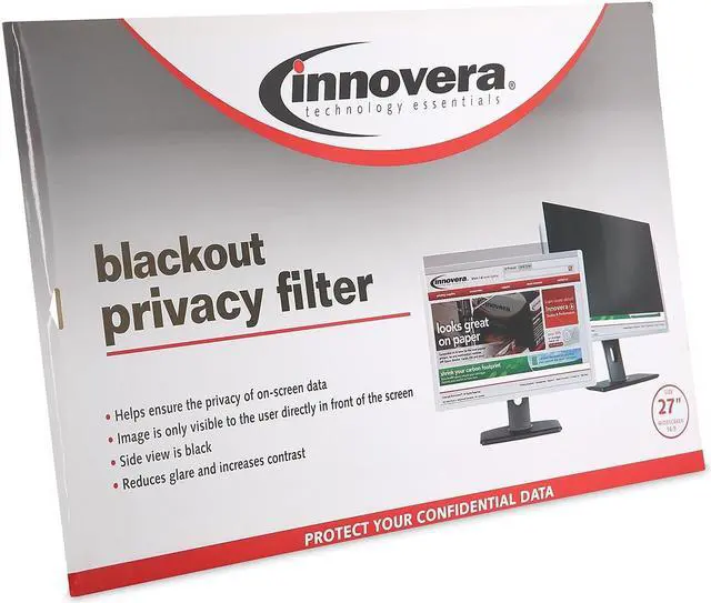Alt view image 9 of 13 - Innovera Blackout Privacy Filter for 27" Widescreen LCD Monitor 16:9 Aspect