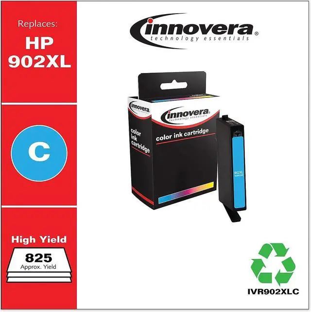 Alt view image 11 of 20 - Innovera Compatible Cyan High Yield Ink Cartridge (Alternative for HP 902XL/T6M02AN)