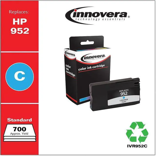Alt view image 10 of 19 - Innovera Compatible Cyan Ink Cartridge Replacement for HP 952 L0S49AN