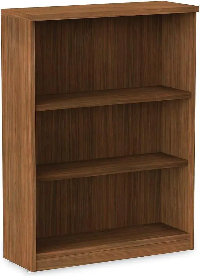 Alt view image 12 of 20 - Alera - VA634432WA - Alera Valencia Series Bookcase, Three-Shelf, 31 3/4w x 14d x 39 3/8h, Mod Walnut