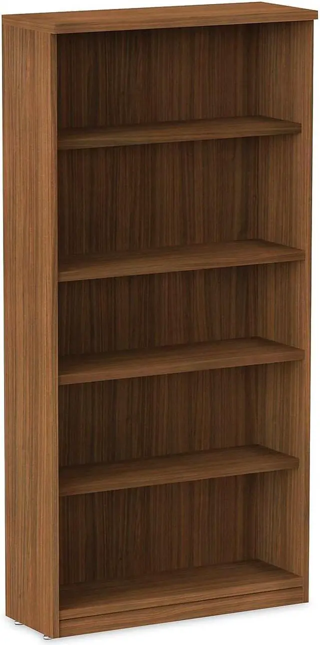 Alt view image 14 of 17 - Alera - VA636632WA - Alera Valencia Series Bookcase, Five-Shelf, 31 3/4w x 14d x 65h, Modern Walnut