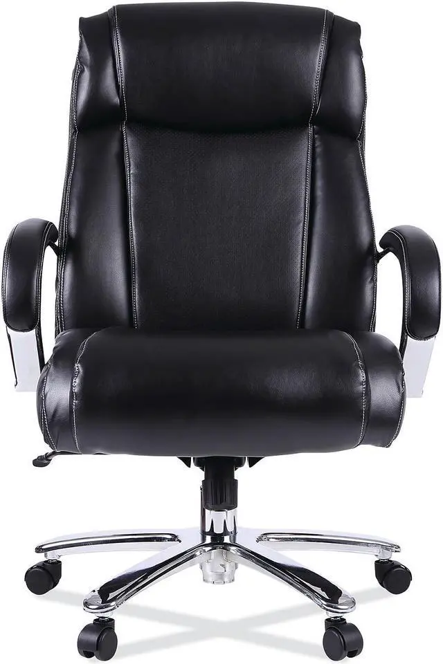 Alt view image 10 of 15 - Alera Maxxis Series Big and Tall Leather Chair Black/Chrome MS4419
