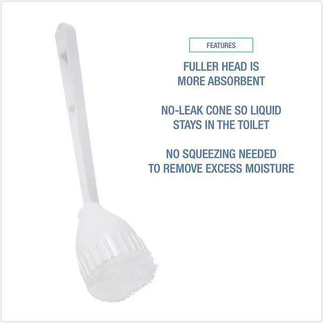 Alt view image 8 of 11 - Cone Bowl Mop, 10" Handle, 2" dia. Head, Plastic, White, 25/Carton BWK00170