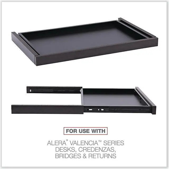 Alt view image 10 of 12 - Alera Valencia Series Center Drawer 24 1/2w x 15d x 2h Espresso VA312414ES