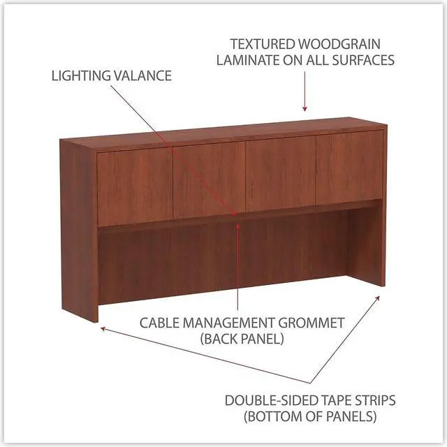 Alt view image 15 of 20 - Alera INDUSTRIAL SERIES TABLE DESK, 47.25W X 23.63D X 29.5H, MODERN WALNUT ALELTD4824WA