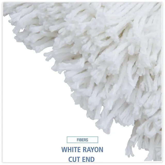 Alt view image 6 of 9 - Boardwalk Cut-End Wet Mop Head Rayon No. 32 White 12/Carton 2032RCT