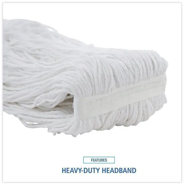 Alt view image 8 of 9 - Boardwalk Cut-End Wet Mop Head Rayon No. 32 White 12/Carton 2032RCT