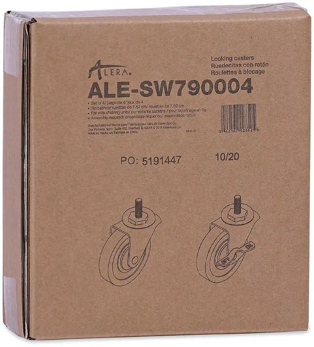 Alt view image 11 of 17 - Optional Casters For Wire Shelving, 125 lbs./Caster, Black, 4/Set