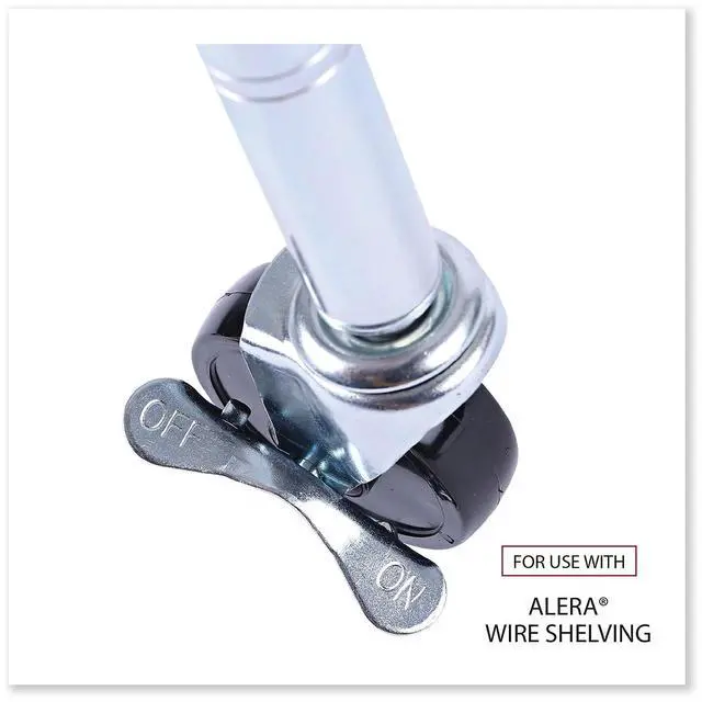 Alt view image 8 of 17 - Optional Casters For Wire Shelving, 125 lbs./Caster, Black, 4/Set