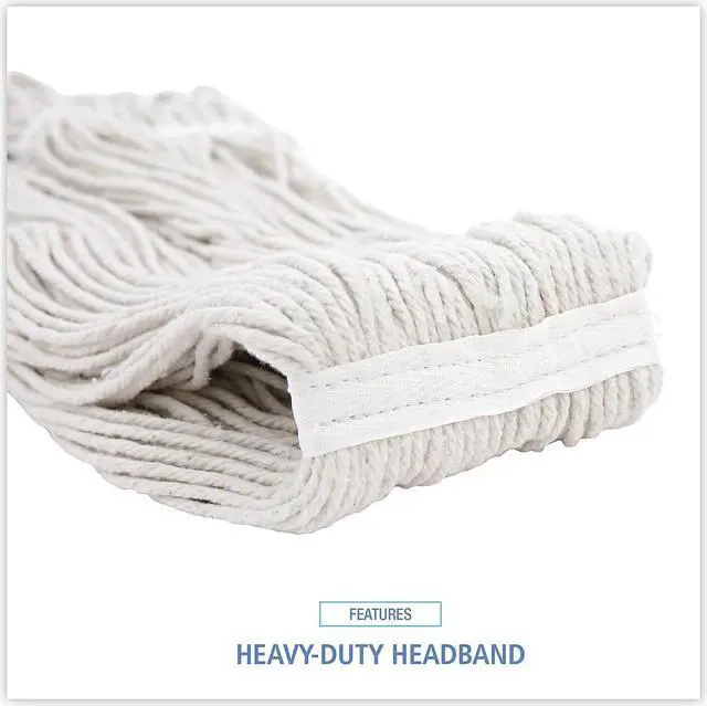 Alt view image 8 of 9 - Boardwalk Premium Cut-End Wet Mop Heads Rayon 16oz White 12/Carton 216RCT