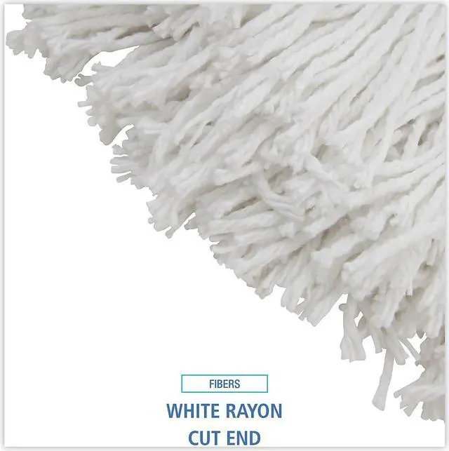 Alt view image 6 of 9 - Boardwalk Premium Cut-End Wet Mop Heads Rayon 16oz White 12/Carton 216RCT