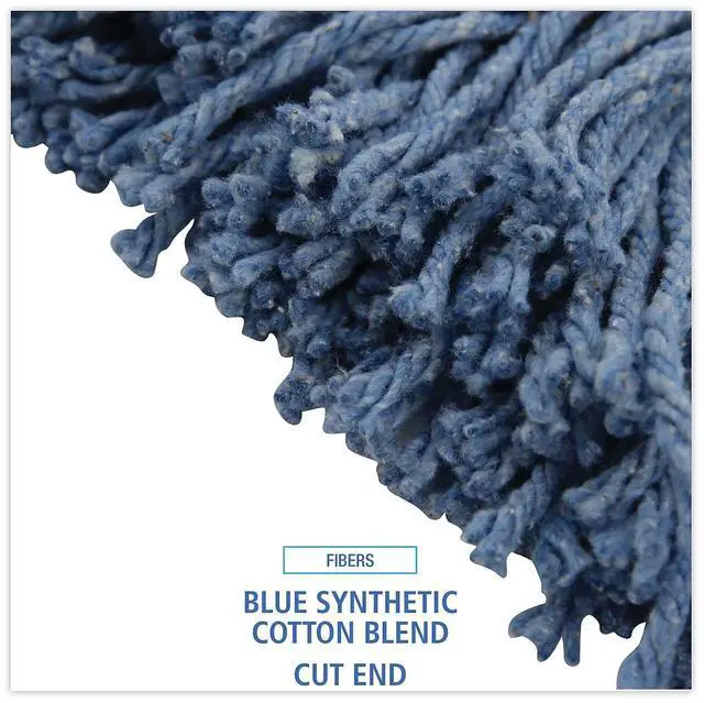 Alt view image 11 of 14 - Boardwalk Mop Head Standard Head Cotton/Synthetic Fiber Cut-End #20 Blue 12