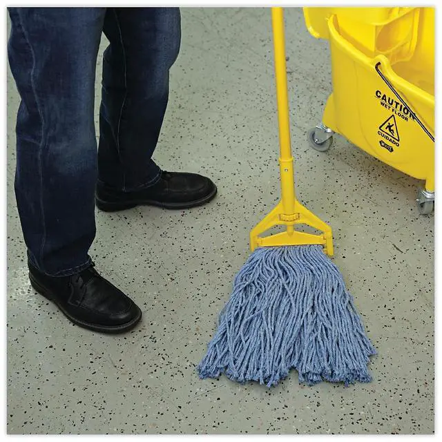 Alt view image 12 of 14 - Boardwalk Mop Head Standard Head Cotton/Synthetic Fiber Cut-End #20 Blue 12