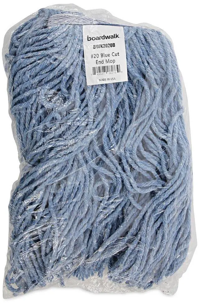 Alt view image 14 of 14 - Boardwalk Mop Head Standard Head Cotton/Synthetic Fiber Cut-End #20 Blue 12