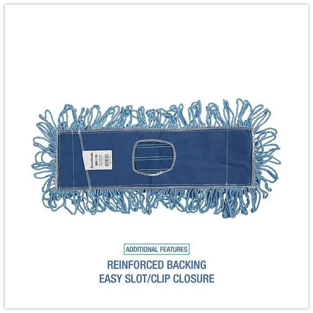 Alt view image 15 of 18 - Boardwalk Mop Head Dust Looped-End Cotton/Synthetic Fibers 18 x 5 Blue 1118
