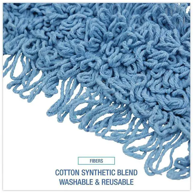 Alt view image 16 of 18 - Boardwalk Mop Head Dust Looped-End Cotton/Synthetic Fibers 18 x 5 Blue 1118