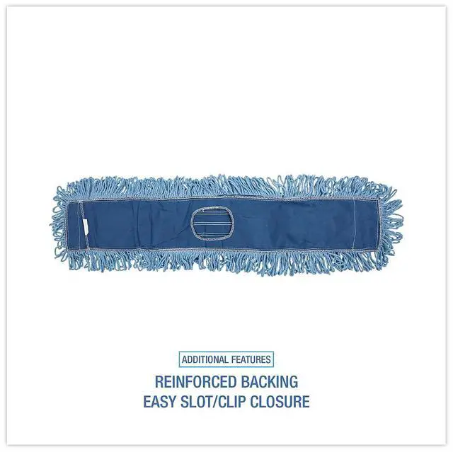 Alt view image 13 of 16 - Boardwalk Dust Mop Head Cotton/Synthetic Blend 36 x 5 Looped-End Blue 1136