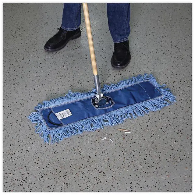 Alt view image 17 of 18 - Boardwalk Mop Head Dust Looped-End Cotton/Synthetic Fibers 18 x 5 Blue 1118