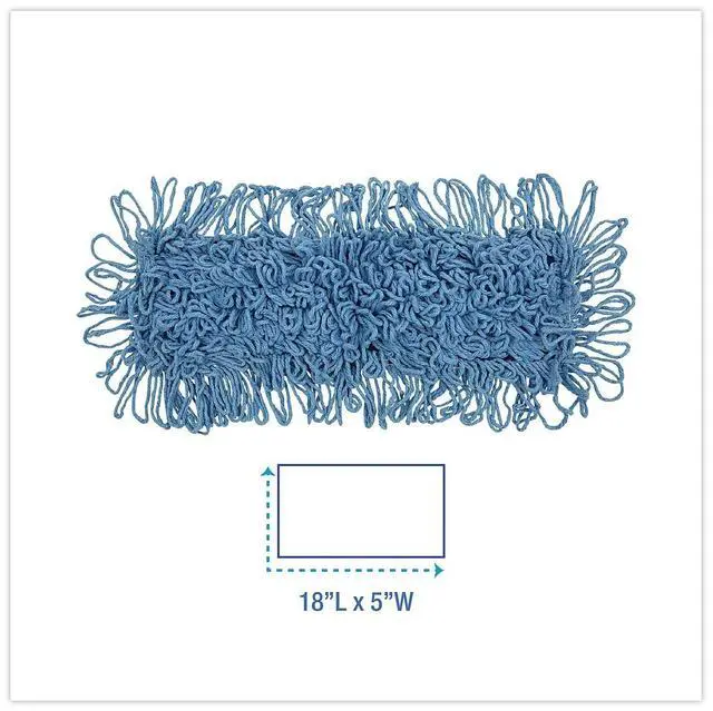 Alt view image 14 of 18 - Boardwalk Mop Head Dust Looped-End Cotton/Synthetic Fibers 18 x 5 Blue 1118