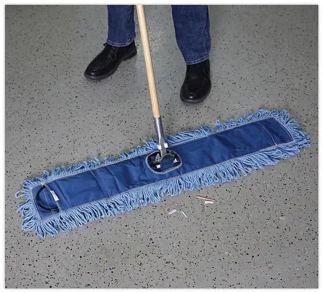 Alt view image 15 of 16 - Boardwalk Dust Mop Head Cotton/Synthetic Blend 36 x 5 Looped-End Blue 1136