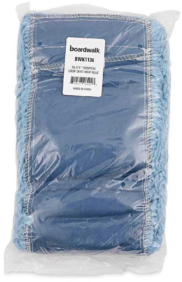 Alt view image 16 of 16 - Boardwalk Dust Mop Head Cotton/Synthetic Blend 36 x 5 Looped-End Blue 1136