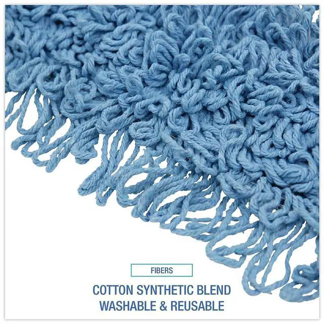 Alt view image 14 of 16 - Boardwalk Dust Mop Head Cotton/Synthetic Blend 36 x 5 Looped-End Blue 1136