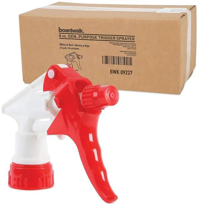 Alt view image 11 of 15 - Trigger Sprayer 250 f/24 oz Bottles, Red/White, 8"Tube, 24/Carton BWK09227