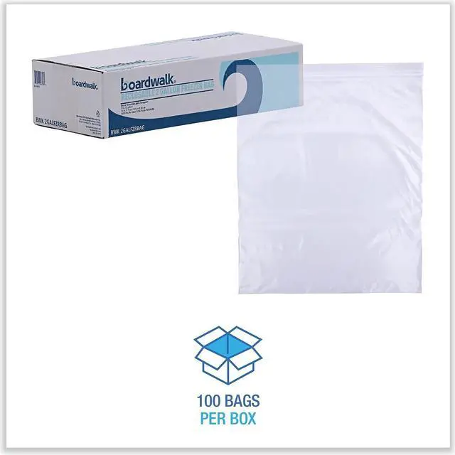Alt view image 19 of 19 - Boardwalk Reclosable Freezer Storage Bags 2 Gal Clear LDPE 13 x 15 100/Box
