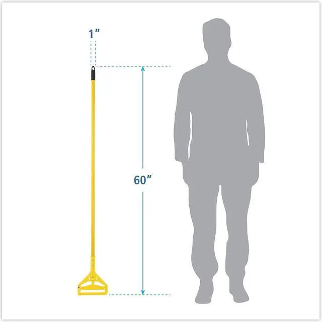 Alt view image 19 of 19 - Boardwalk 400MBC Looped-End Mop Kit, Medium, 60 Inch Metal/Polypropylene Handle, Blue/Yellow