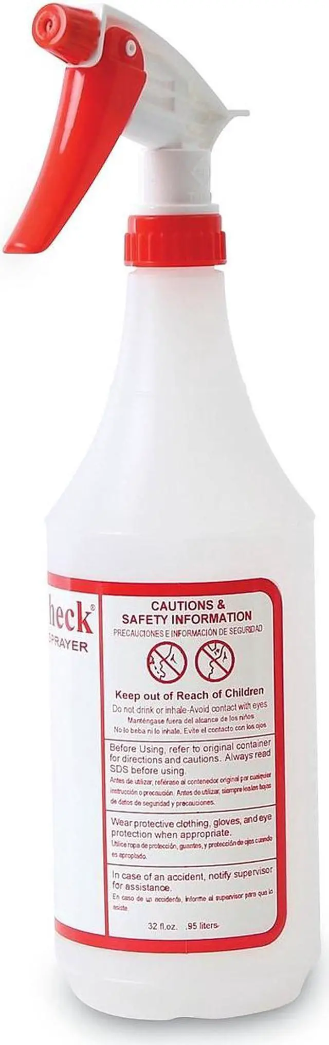 Alt view image 8 of 12 - Boardwalk Trigger Spray Bottle 32 oz Clear/Red HDPE 3/Pack 03010