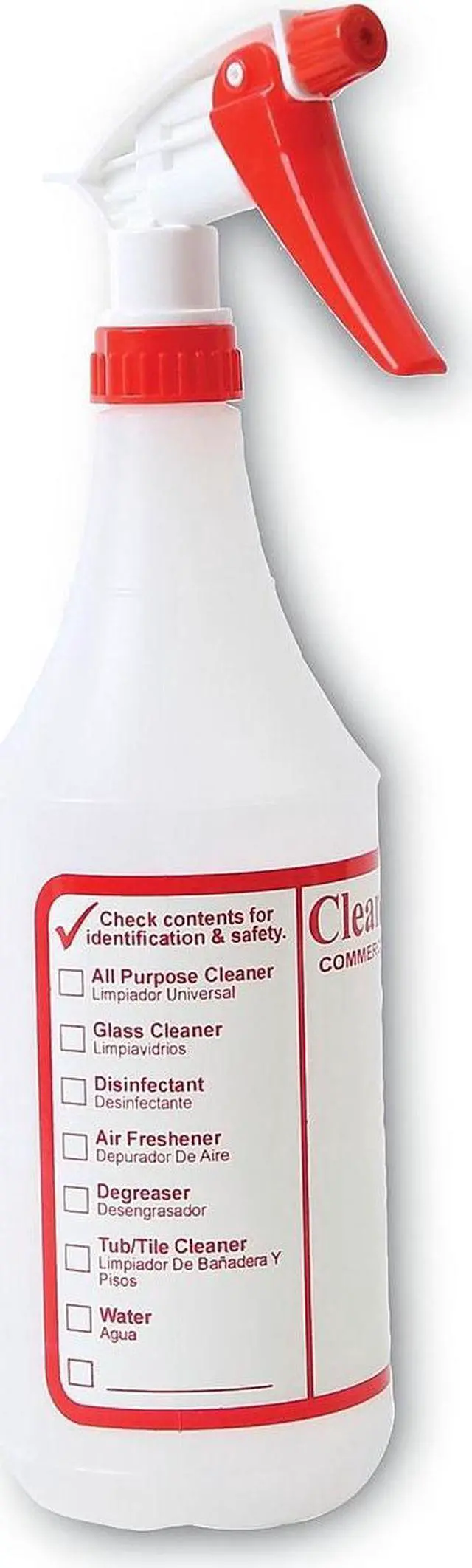 Alt view image 9 of 12 - Boardwalk Trigger Spray Bottle 32 oz Clear/Red HDPE 3/Pack 03010