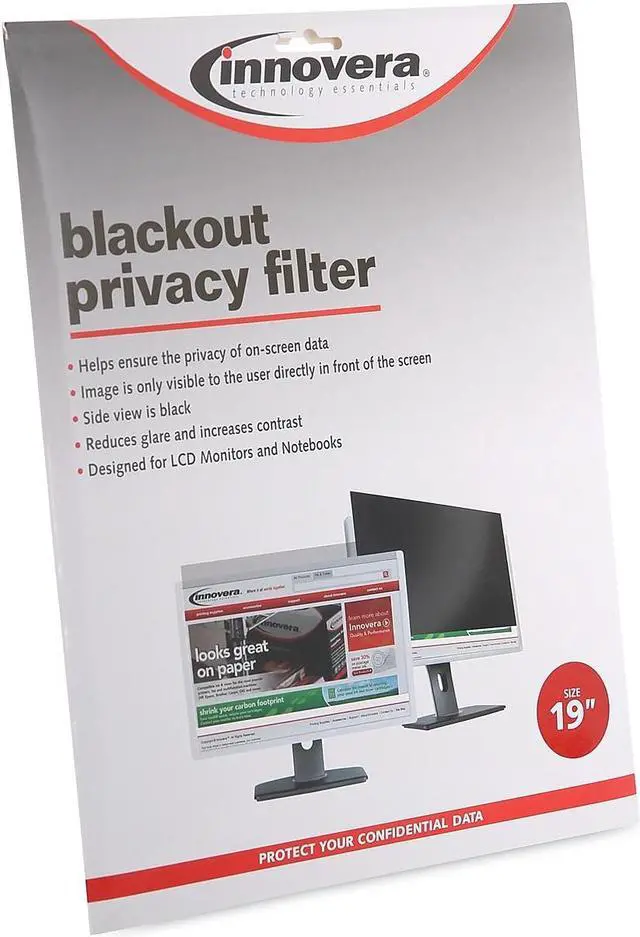 Alt view image 7 of 16 - Innovera Blackout Privacy Filter for 19" LCD BLF190