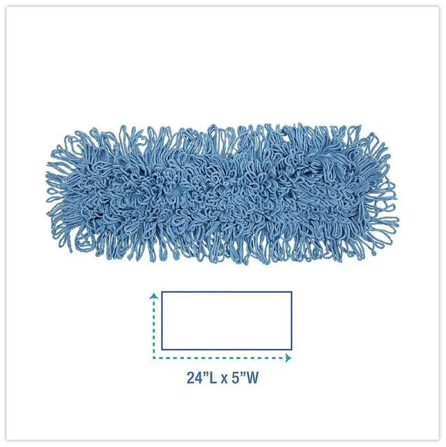 Alt view image 18 of 20 - Boardwalk Mop Head Dust Looped-End Cotton/Synthetic Fibers 24 x 5 Blue 1124
