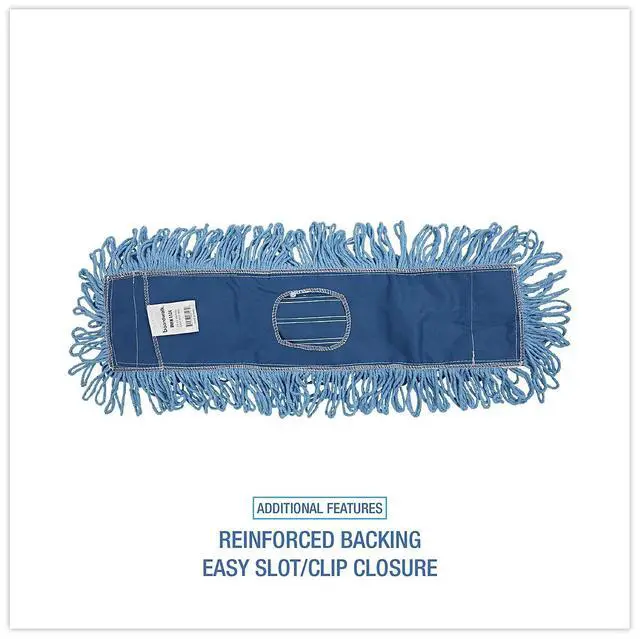 Alt view image 19 of 20 - Boardwalk Mop Head Dust Looped-End Cotton/Synthetic Fibers 24 x 5 Blue 1124