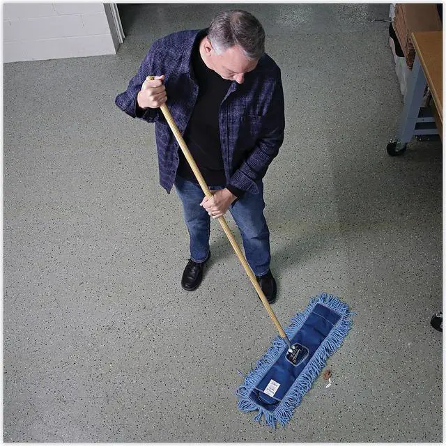 Alt view image 12 of 14 - Boardwalk Clip-On Dust Mop Handle Lacquered Wood Swivel Head 1" Dia. x 60in Long 1490